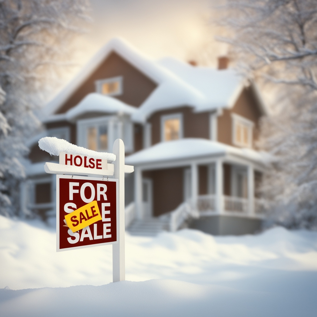 House for sale in winter